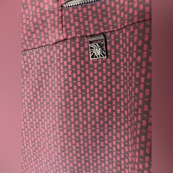 Anne Klein Burgundy & Black Stretchy Ankle Pants Women's NWT - Picture 6 of 9